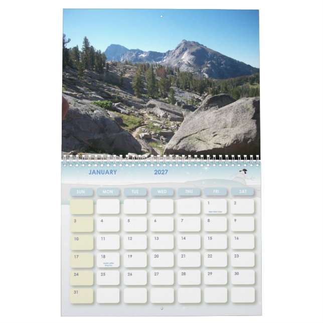 Wyoming-Wind-Fluss-Berg schellte Kalender (Jan 2027)