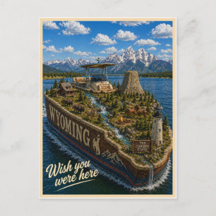 Wyoming Wish You Were Here State-Serie Postkarte
