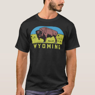 Wyoming Wy State Bison Büffel Vintage Reise Dekal T-Shirt