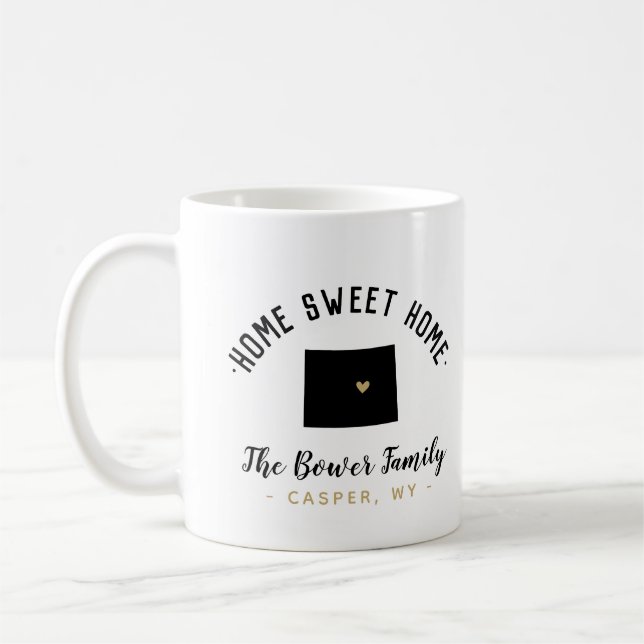 Wyoming Zuhause Sweet Zuhause Family Monogram Tass Tasse (Links)