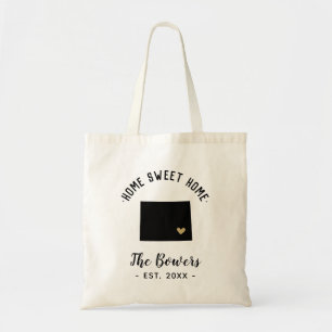 Wyoming Zuhause Sweet Zuhause Family Monogram Tragetasche