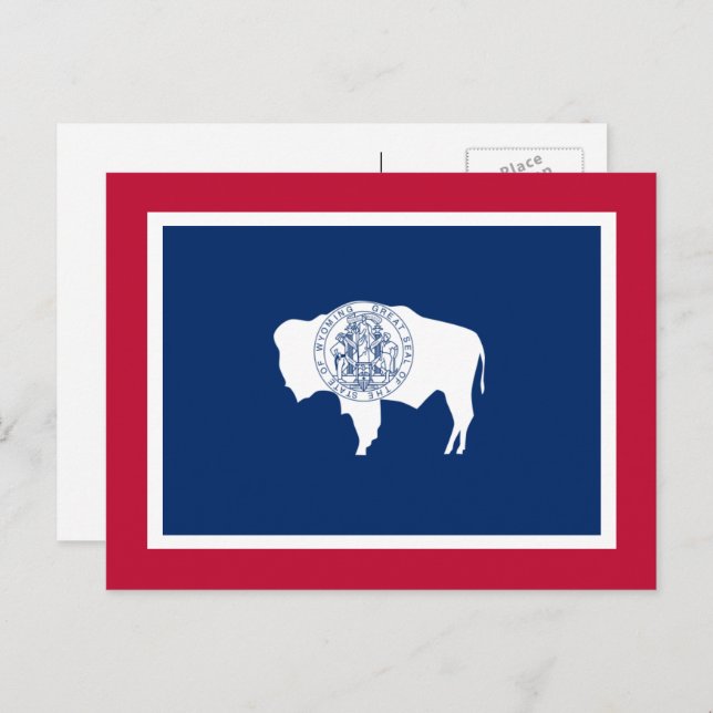 Wyomingite-Flagge, Flagge des Wyoming Postkarte (Vorne/Hinten)