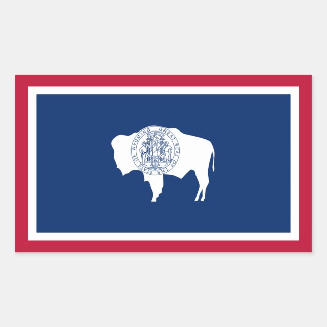 Wyomingite-Flagge, Flagge des Wyoming Rechteckiger Aufkleber (Vorderseite)