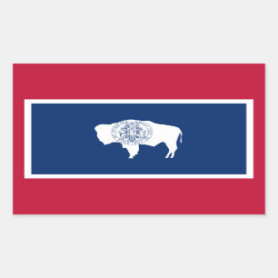 Wyomingite-Flagge, Flagge des Wyoming Rechteckiger Aufkleber