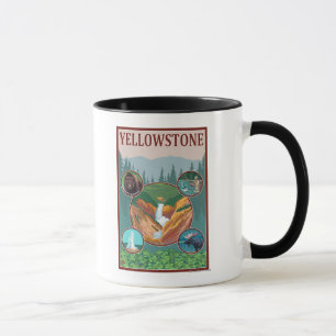 WyomingYellowstone Collage Tasse