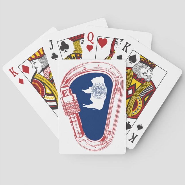 Wyomoming Flag Klettersteig Carabiner Spielkarten (Rückseite)