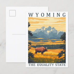 Wyomoming the Equality Staat USA Travel Place Postkarte