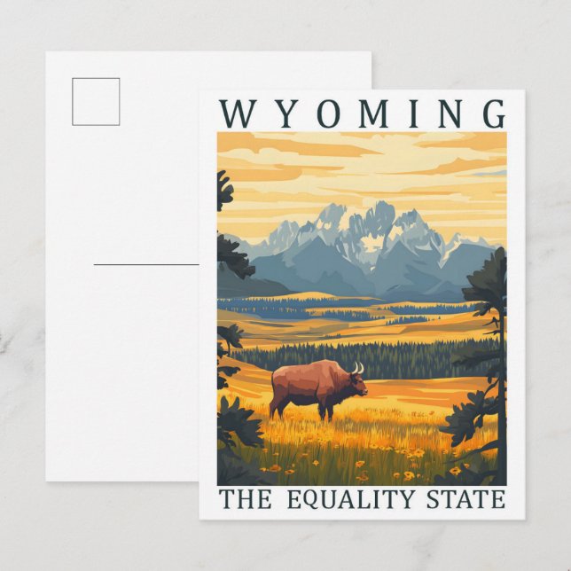 Wyomoming the Equality Staat USA Travel Place Postkarte (Vorne/Hinten)