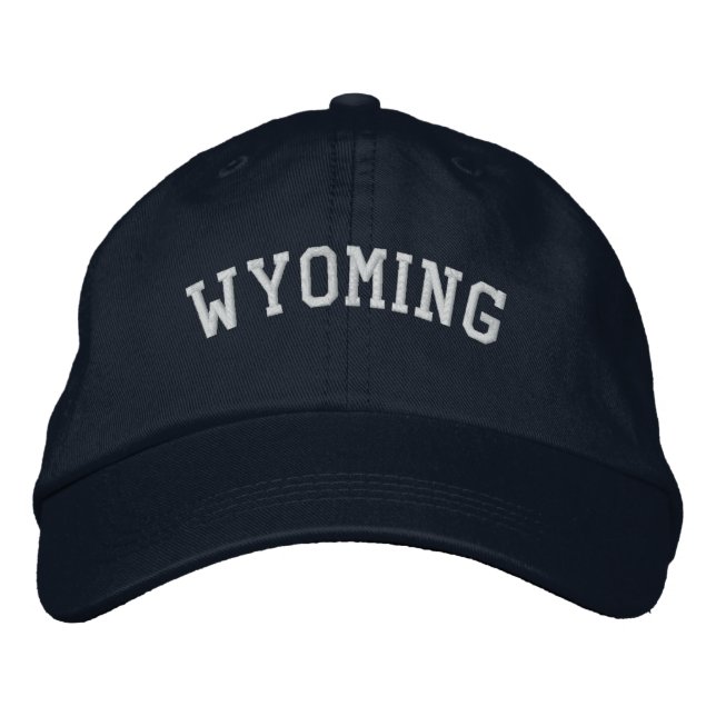 Wyomoming USA bestickt Basic Cap Navy Blue Bestickte Kappe (Vorderseite)