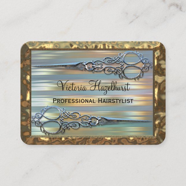 Wythcoiffer doppelte Scheren beruflich Visitenkarte (Vorderseite)