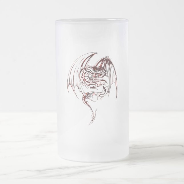 Wyvern Dragon sind Mythische Wesen der Fantasie Mattglas Bierglas (Mittel)