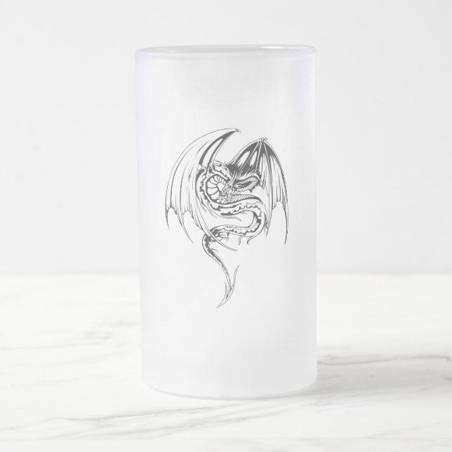 Wyvern Dragon sind Mythische Wesen der Fantasie Mattglas Bierglas (Mittel)