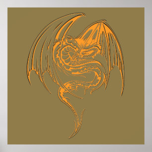 Wyvern Dragon sind Mythische Wesen der Fantasie Poster