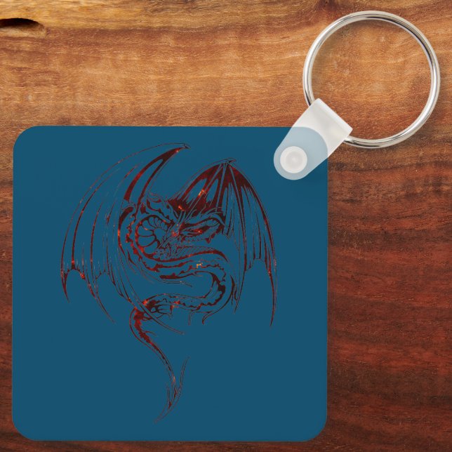 Wyvern Dragon sind Mythische Wesen der Fantasie Schlüsselanhänger (Rückseite)
