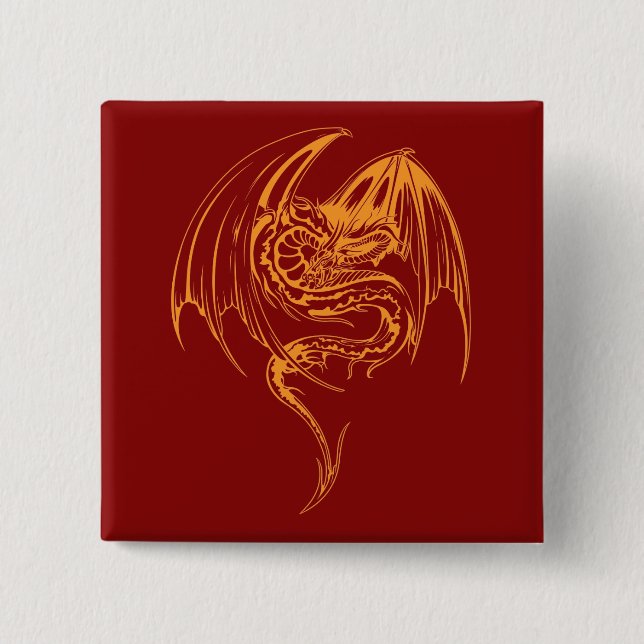 Wyvern Dragon sind Mythische Wesen Pinba Button (Vorderseite)