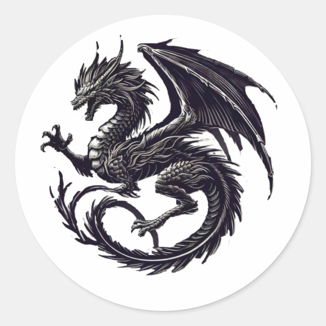 Wyvern Runder Aufkleber (Vorderseite)
