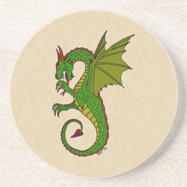 Wyvern Sandstein Untersetzer (Vorne)