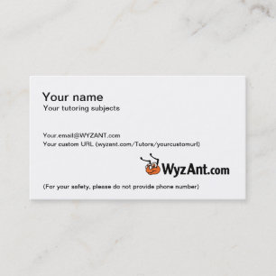 WyzAnt kundengerechte Visitenkarten Visitenkarte