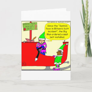 x07 Santa Hit Blitzens Hintern - Santa Cartoon Feiertagskarte
