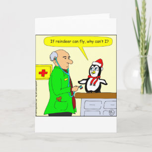 x14 Rentiere können Cartoon fliegen Feiertagskarte