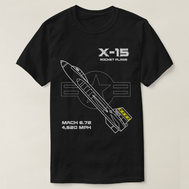 X15 Rocket-Flugzeug T-Shirt (Design vorne)