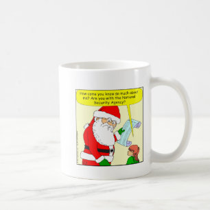 x43 santa arbeitet für NSA-Cartoon Kaffeetasse