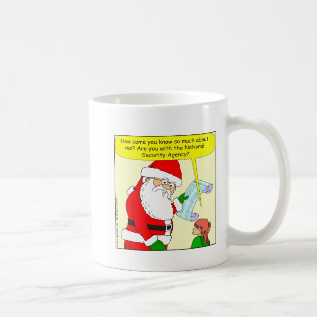x43 santa arbeitet für NSA-Cartoon Kaffeetasse (Rechts)