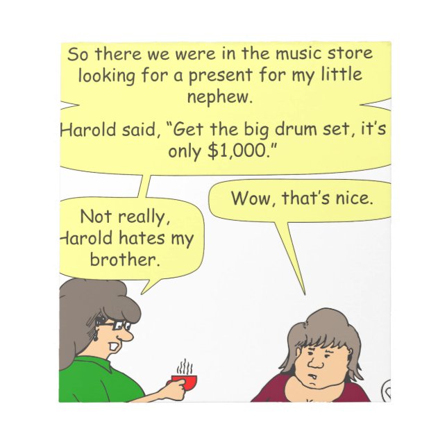 x66 Schlagzeug für Weihnachten Cartoon Notizblock (Vorderseite)