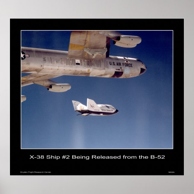 X-38 Ship #2 wird von der B-52 veröffentlicht Poster (Vorne)
