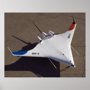 X-48B Blended Wing Body Unbemanntes Luftfahrzeug 4 Poster