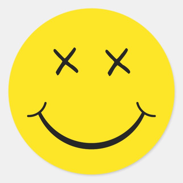 X Augensicht Runder Aufkleber (Vorderseite)