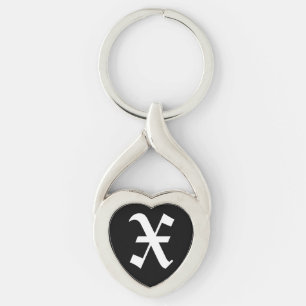 "X" Black Heart Keychain Schlüsselanhänger
