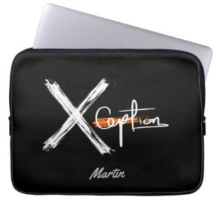 X Ception   Cooles Schwarz-Weiß-Custom-Name Laptopschutzhülle