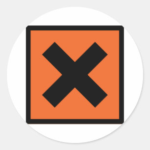 x chemisches toxisches Zeichen Runder Aufkleber