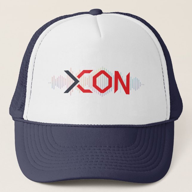 X-Con Logo Navy / Weiß Truckerkappe (Vorderseite)
