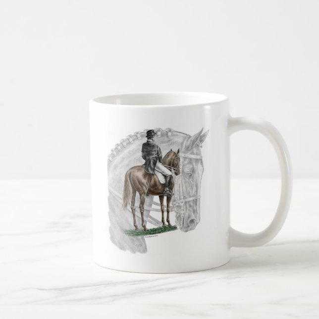 X-Halt Salute Dressage Pferd Kaffeetasse (Rechts)