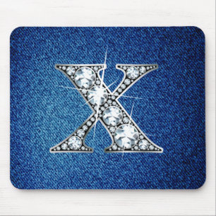 X Imitate -"Diamant Bling" auf Denim Mousepad