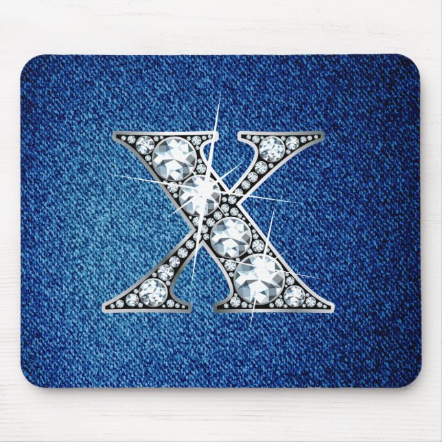 X Imitate -"Diamant Bling" auf Denim Mousepad (Vorne)
