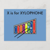 "X" ist für Xylophone Alphabet Flashcard