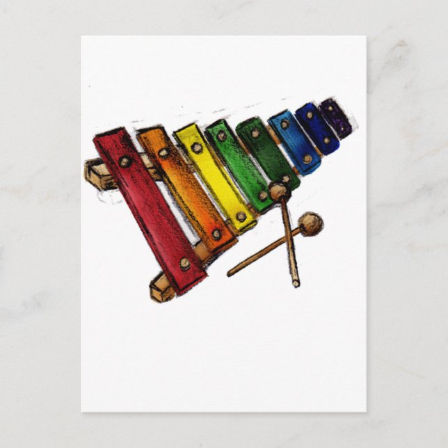 X ist für Xylophone Postkarte (Vorderseite)
