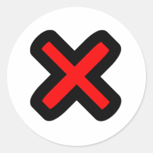 X Kennzeichen die Stelle Runder Aufkleber