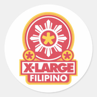 X-Large Filipino - Red Runder Aufkleber