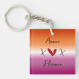 X Love X Sunset Lesbian Flag Acrylic Keychain Schlüsselanhänger