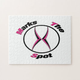 X markiert den Punkt Puzzle