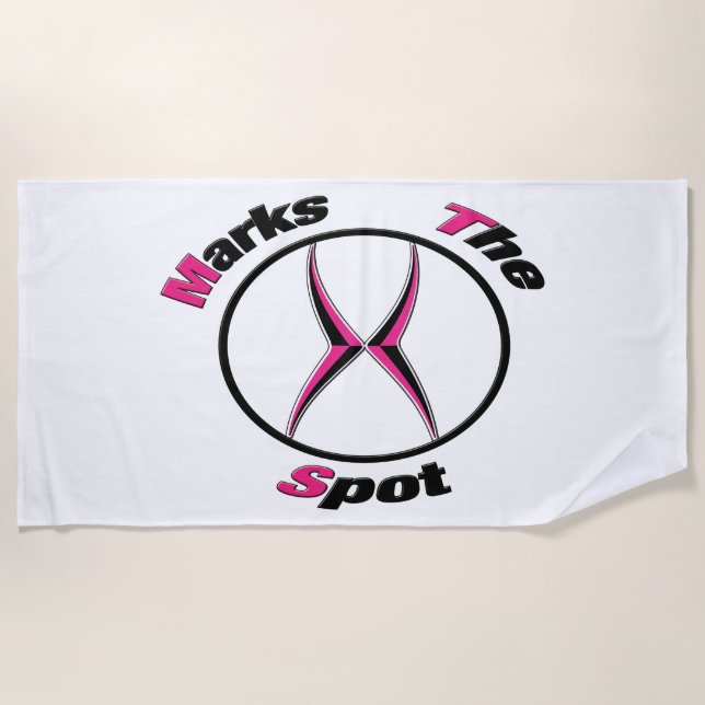 X markiert den Punkt Strandtuch (Vorderseite)