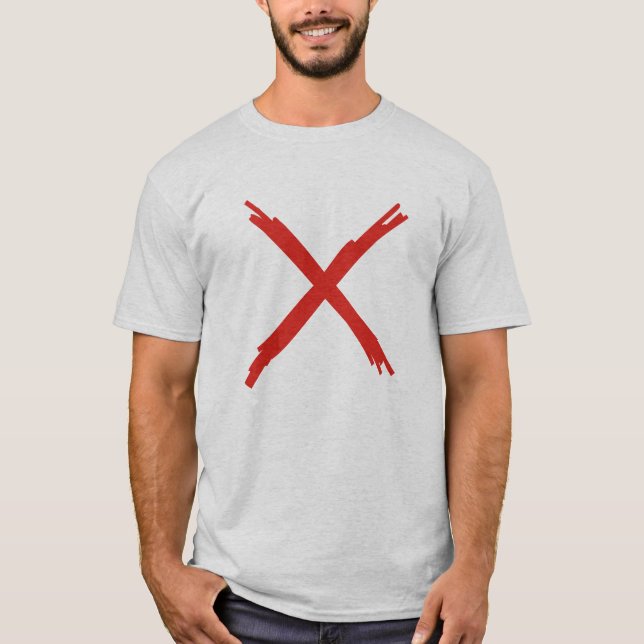 X markiert den Punkt T-Shirt (Vorderseite)