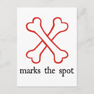 X Markiert den Spot Postkarte
