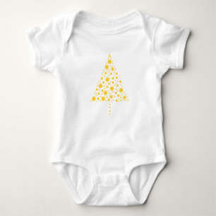 X-mas Baby goldener Weihnachtsbaum Baby Strampler