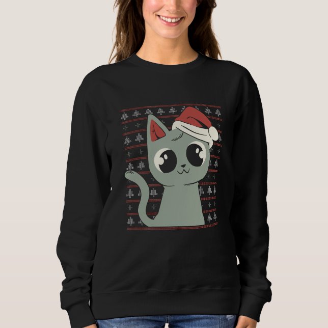X-Mas Cat Ugly Sweater Sweatshirt (Vorderseite)