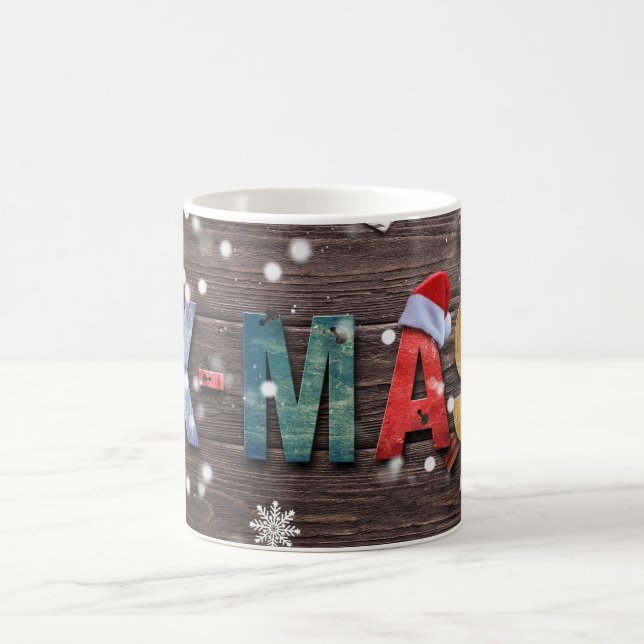 X-Mas farbige Buchstaben Kaffeetasse (Mittel)